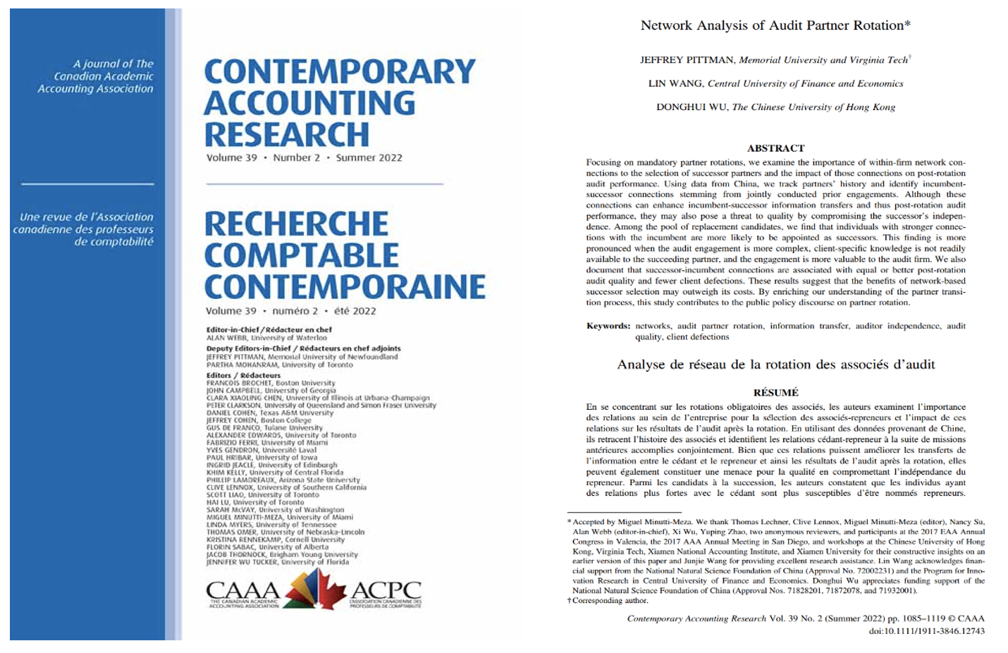  Contemporary Accounting Research 